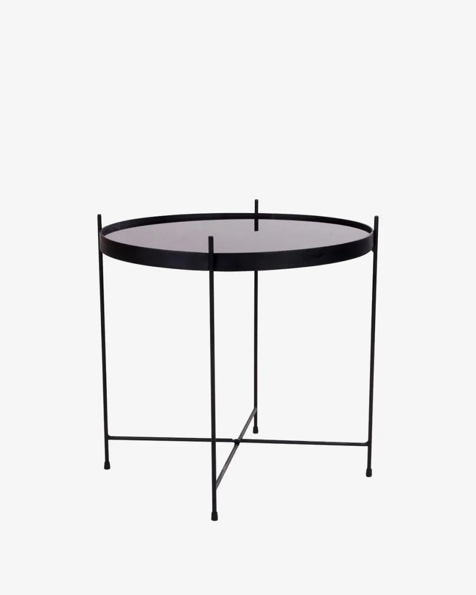 Ajdir sofabord, sort stål/sort glas