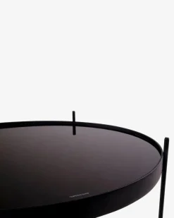 Ajdir sofabord, sort stål/sort glas