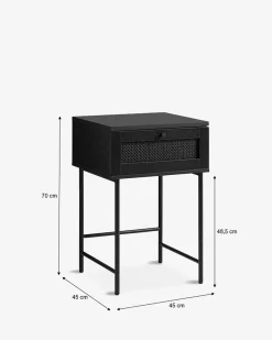 Alva sengebord, sort