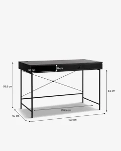 Alva skrivebord, sort