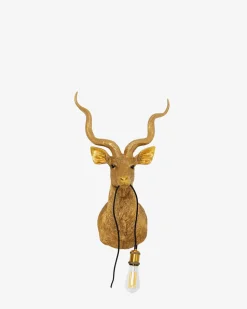 Antilope væglampe, guld