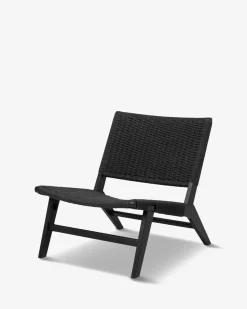 Bali loungestol, sort flet