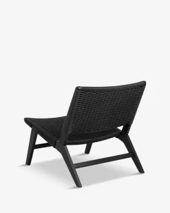 Bali loungestol, sort flet