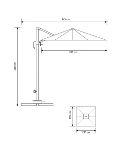 Baza Hængeparasol Sort