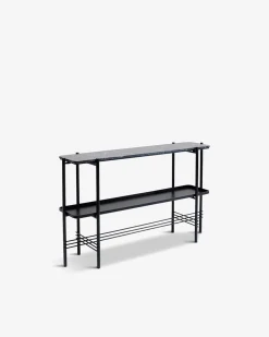 Bennet konsolbord, sort metal/ marmor