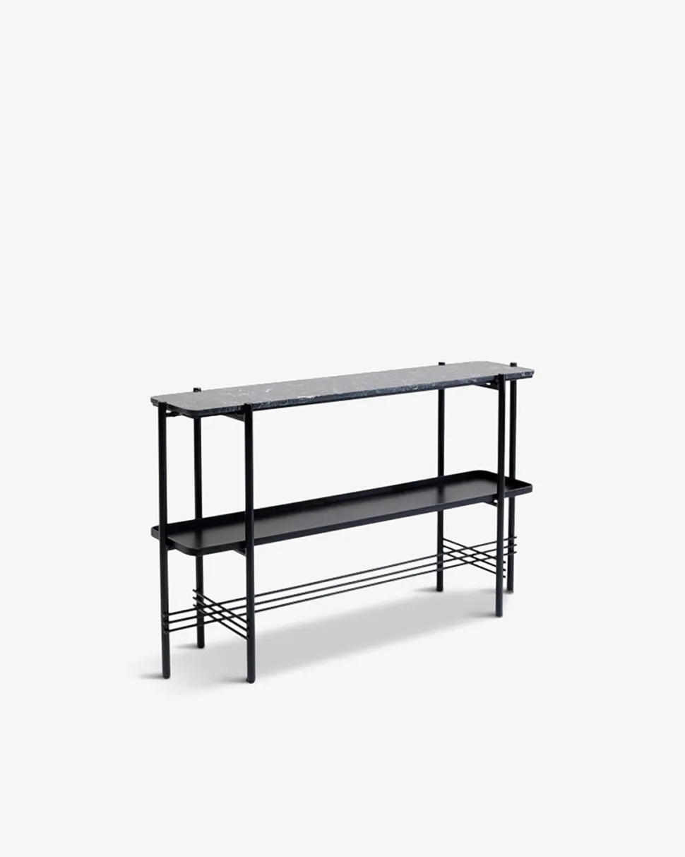 Bennet konsolbord, sort metal/ marmor