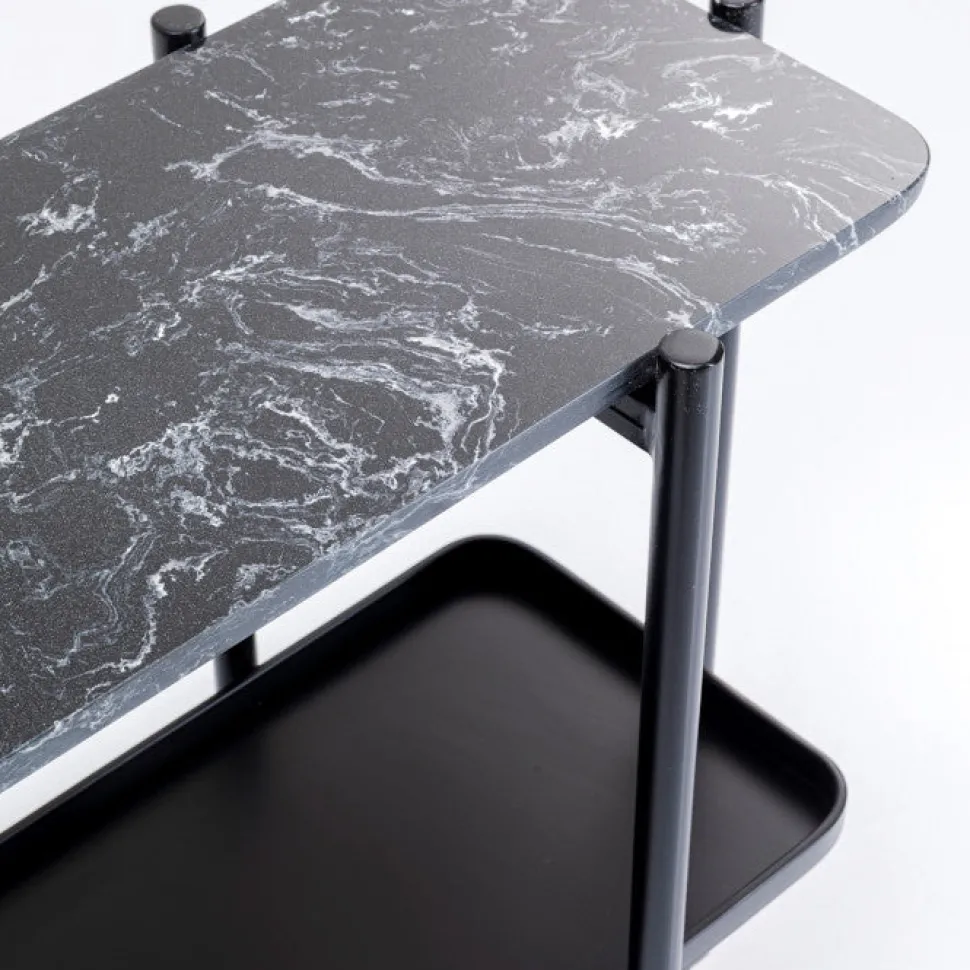 Bennet konsolbord, sort metal/ marmor