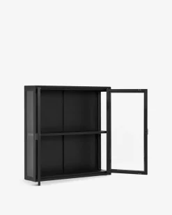Brisbane vitrine/overskab, sort