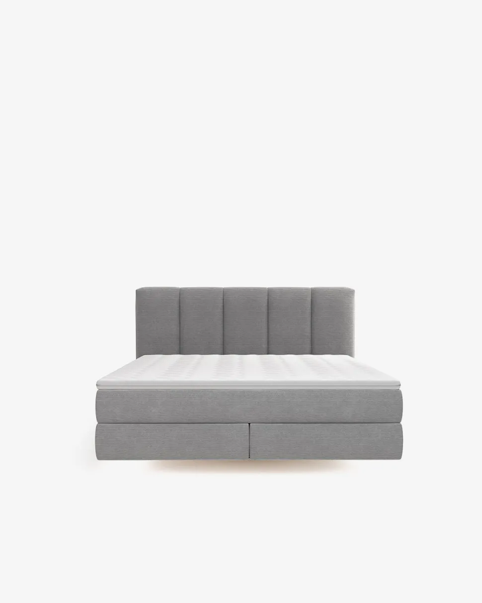 Brooklyn continentalseng, 180x200 m/gavl, grå