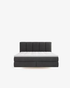 Brooklyn continentalseng, 180x200 m/gavl, mørk grå