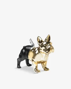 Bulldog sparegris sort/guld