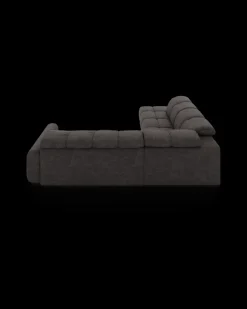 Bullet hjørnesofa med firkantet hjørne og pufafslutning venstre