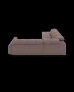 Bullet hjørnesofa med firkantet hjørne og pufafslutning venstre