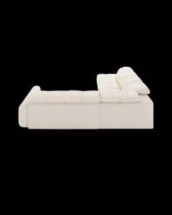 Bullet hjørnesofa med firkantet hjørne og pufafslutning venstre