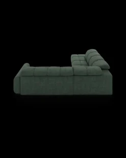 Bullet hjørnesofa med firkantet hjørne og pufafslutning venstre