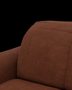 Bullet hjørnesofa med firkantet hjørne og pufafslutning højre