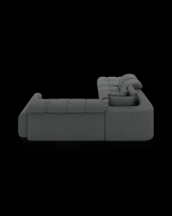 Bullet hjørnesofa med rundt hjørne og pufafslutning venstre