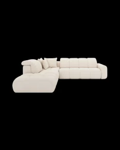 Bullet hjørnesofa med rundt hjørne og pufafslutning venstre