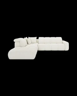 Bullet hjørnesofa med rundt hjørne og pufafslutning venstre