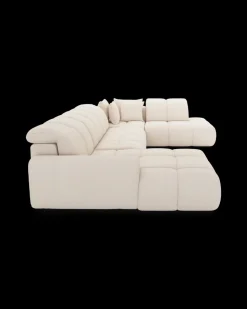 Bullet U-sofa med rundt hjørne og pufafslutning højre