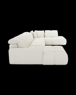 Bullet U-sofa med rundt hjørne og pufafslutning højre