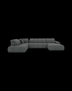 Bullet U-sofa med rundt hjørne og pufafslutning venstre