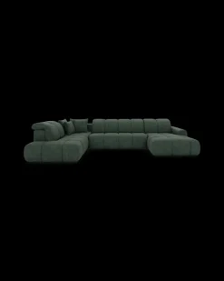 Bullet U-sofa med rundt hjørne og pufafslutning venstre