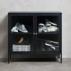 Carmel metalskab, sort metal 2 dørs