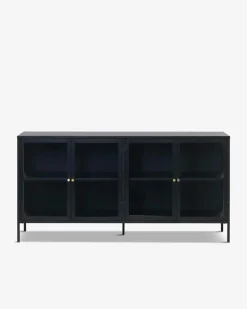 Carmel skænk, sort metal 4 dørs