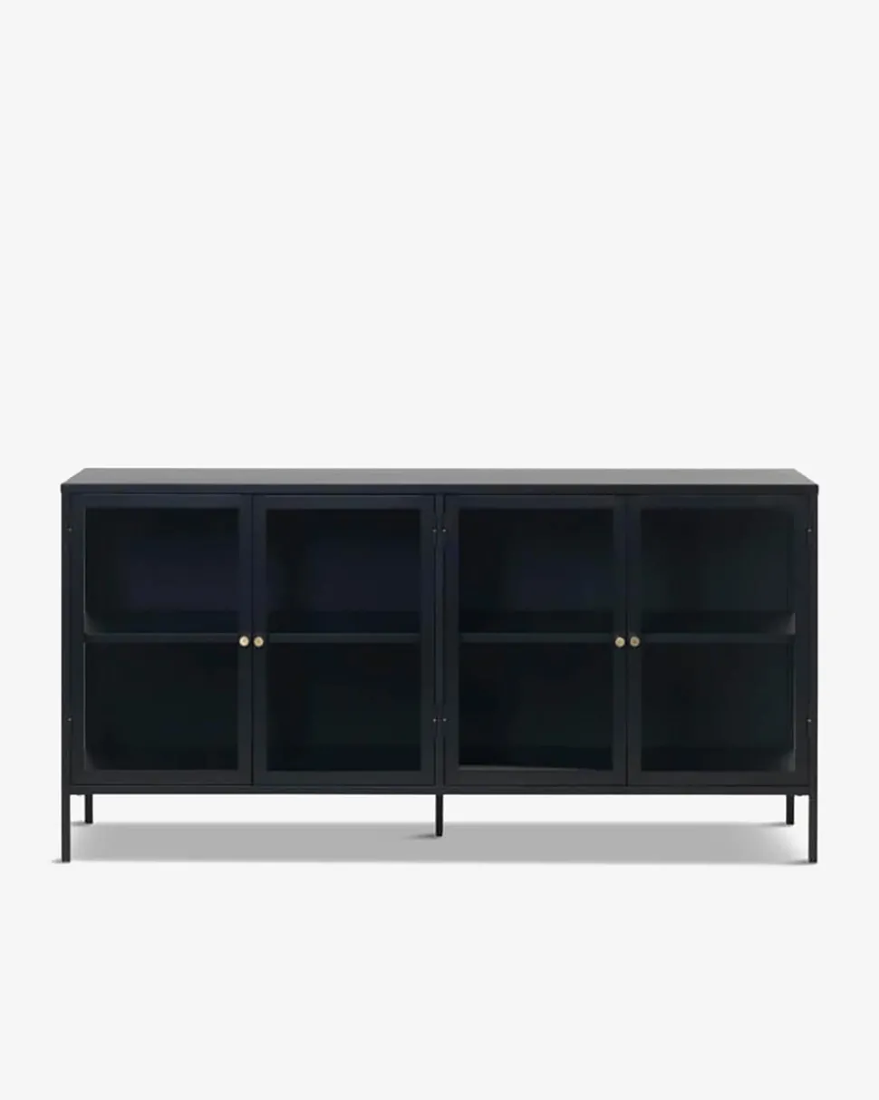 Carmel skænk, sort metal 4 dørs