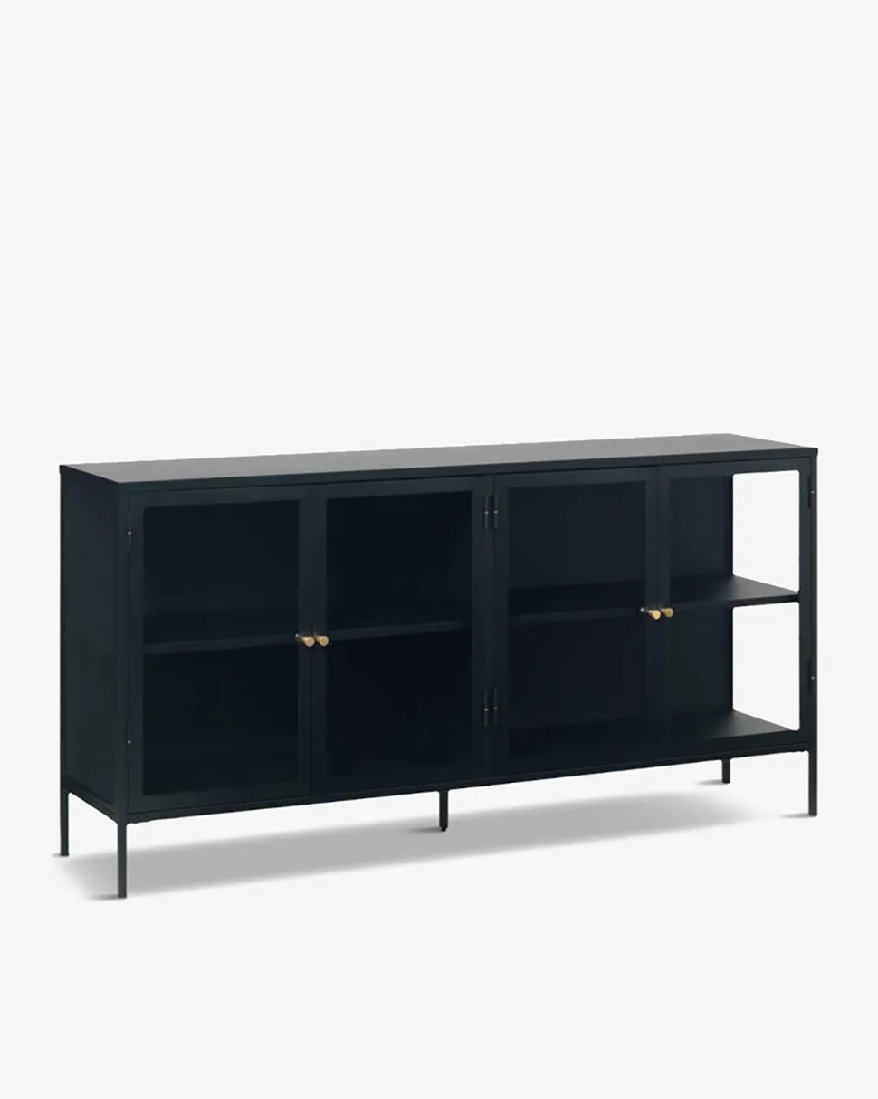 Carmel skænk, sort metal 4 dørs