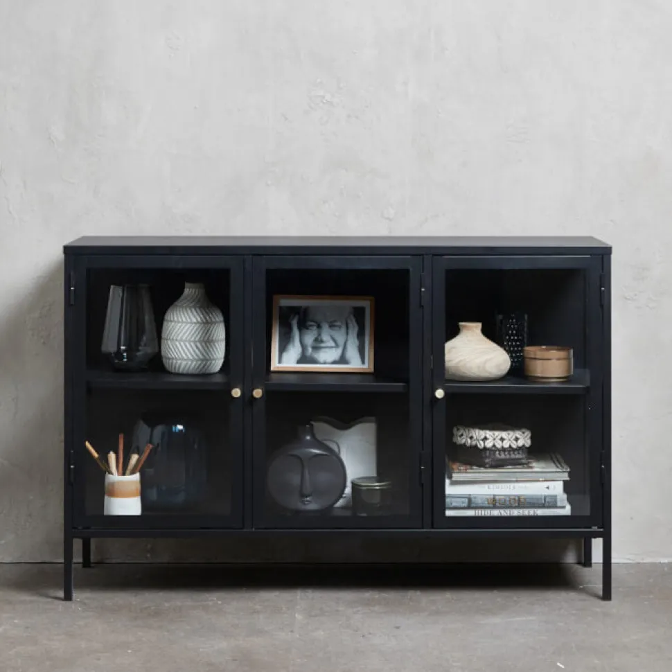 Carmel skænk, sort metal 3 dørs