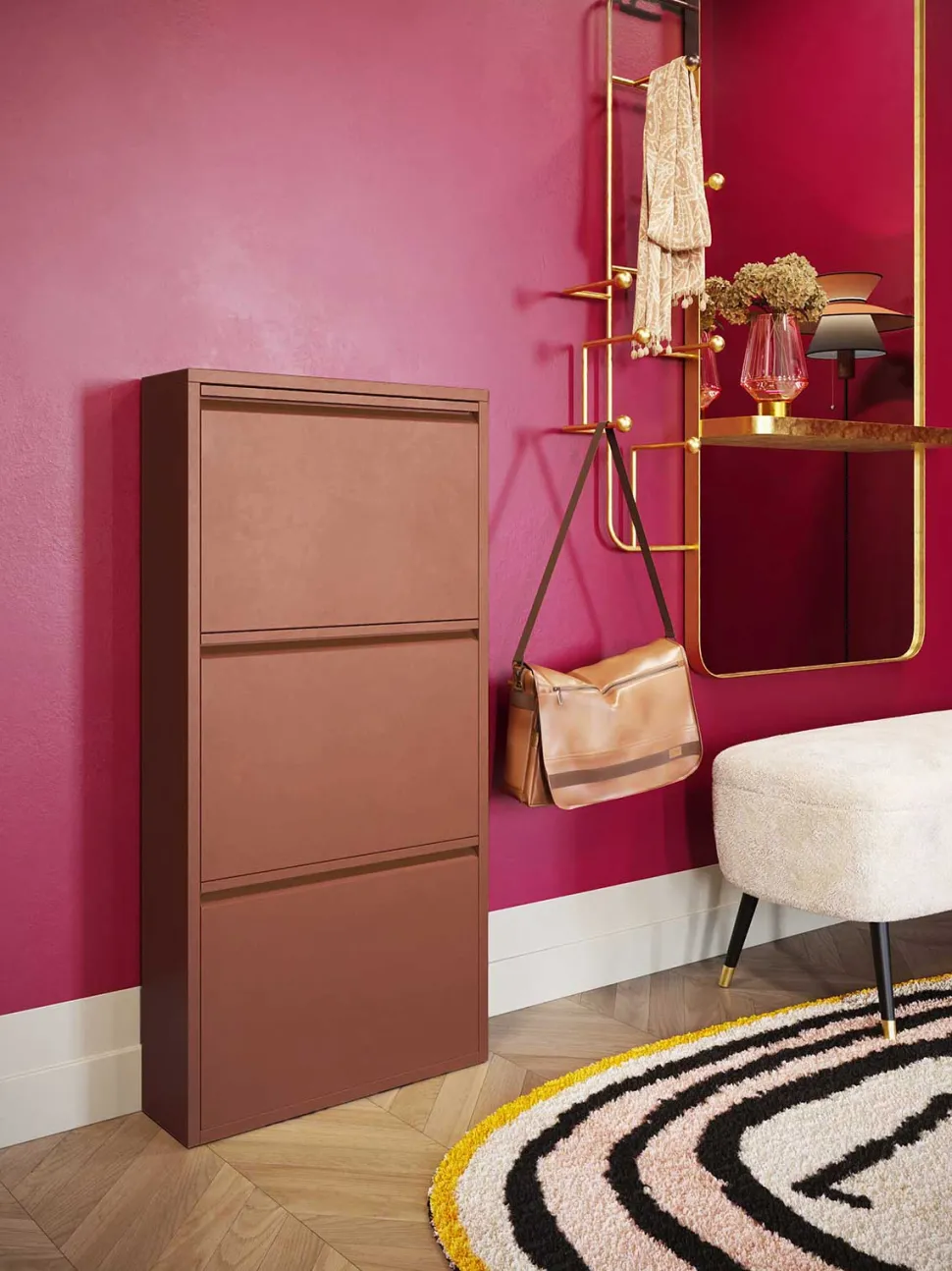 Caruso skoskab 3 låger, brun