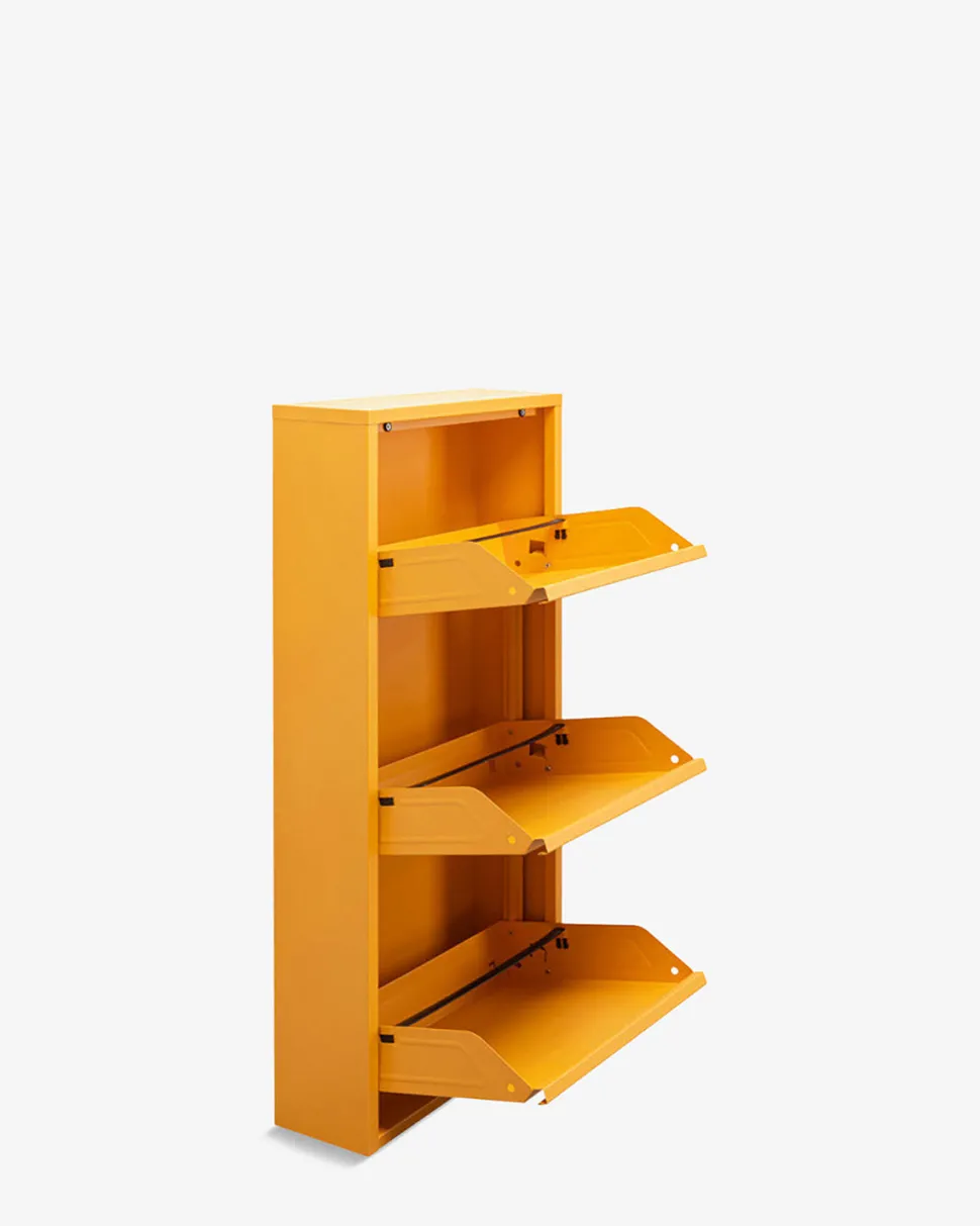 Caruso skoskab 3 låger, gul