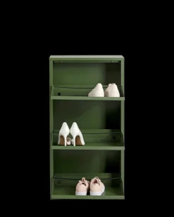 Caruso skoskab 3 låger, oliven