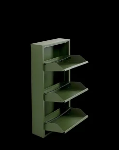 Caruso skoskab 3 låger, oliven