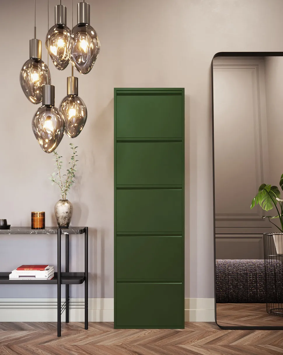 Caruso skoskab 5 låger, oliven