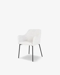 Casablanca spisebordsstol, hvid bouclé