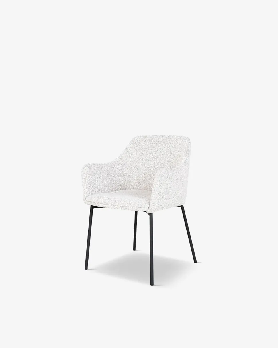 Casablanca spisebordsstol, hvid bouclé