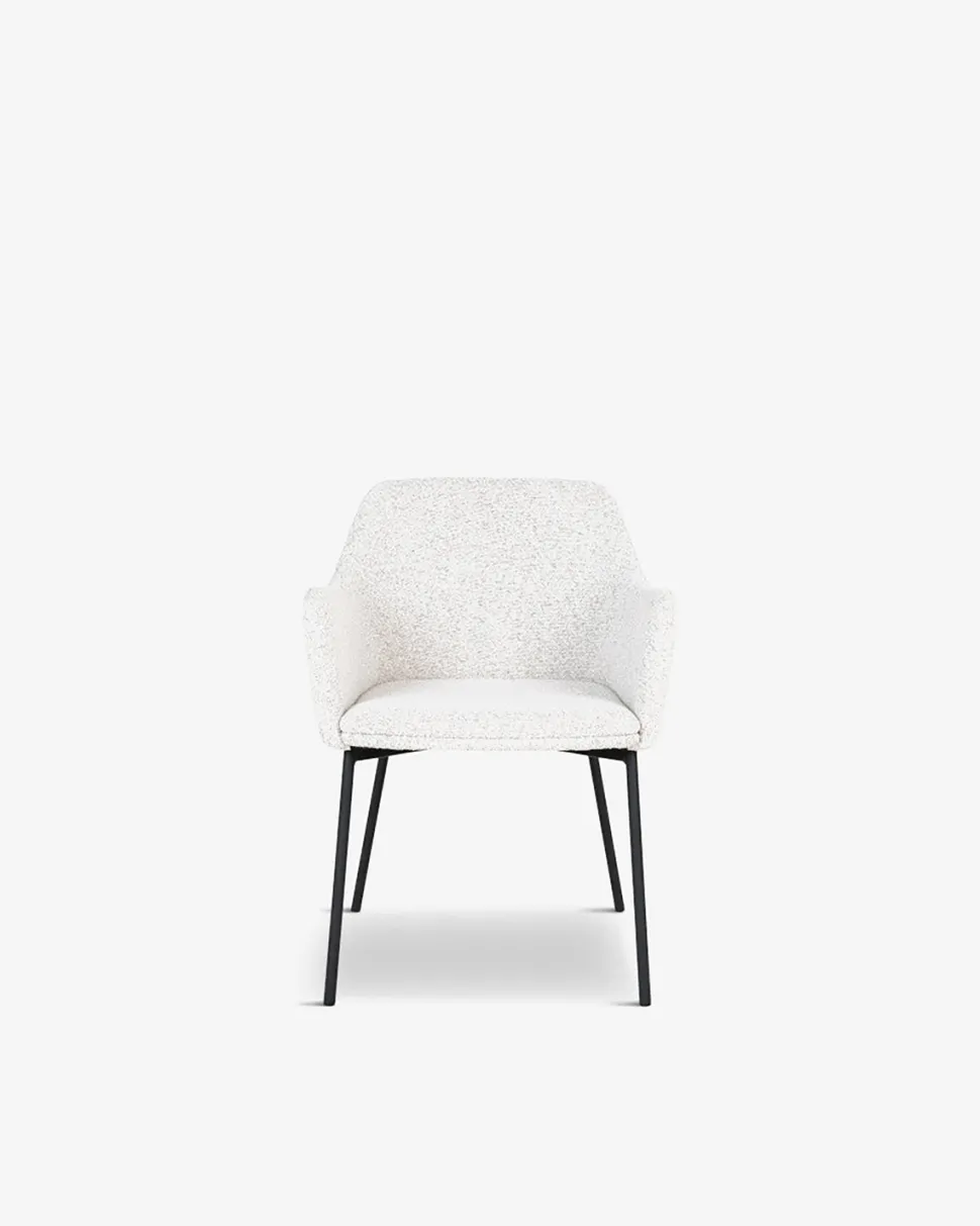 Casablanca spisebordsstol, hvid bouclé