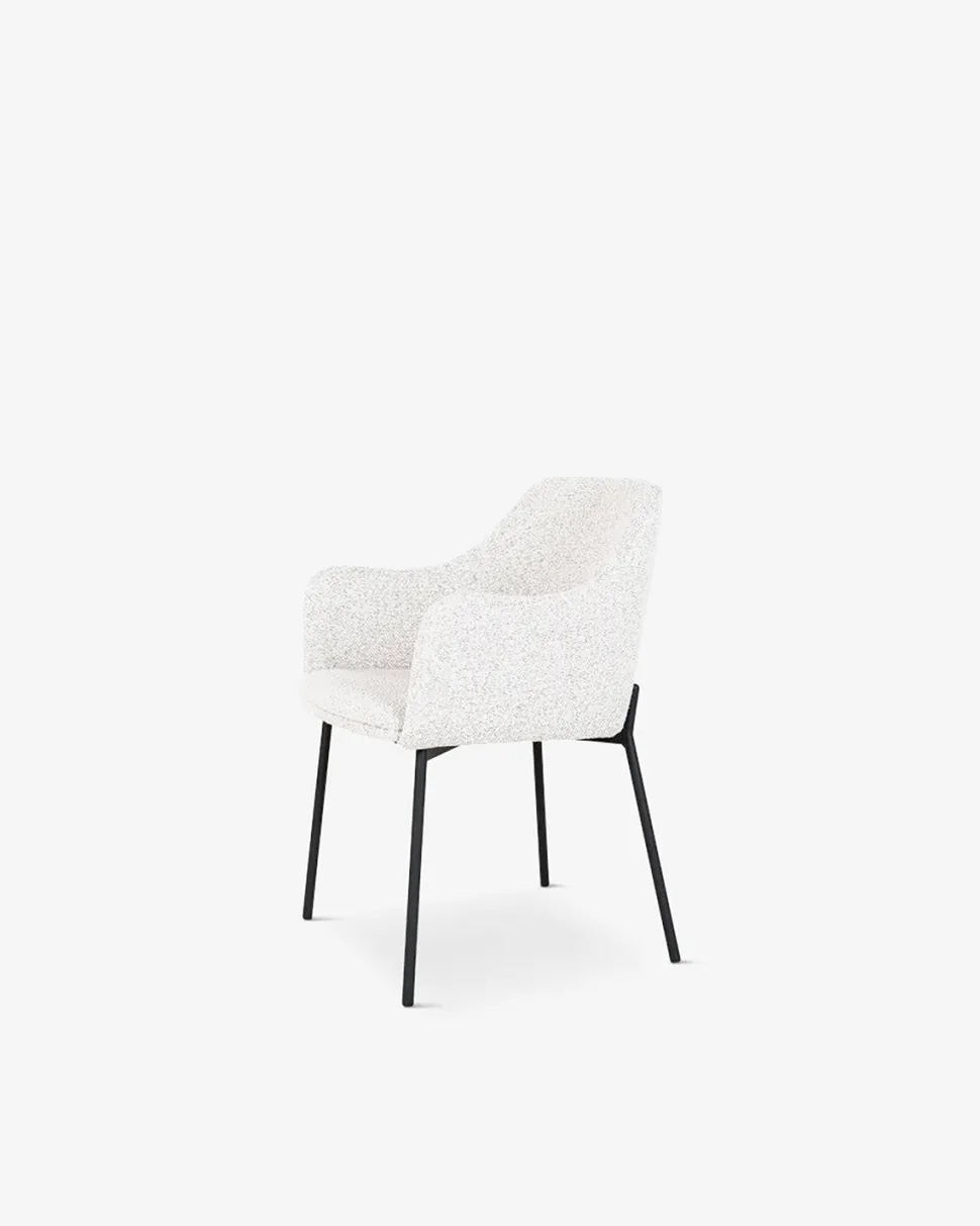 Casablanca spisebordsstol, hvid bouclé