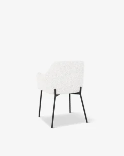 Casablanca spisebordsstol, hvid bouclé