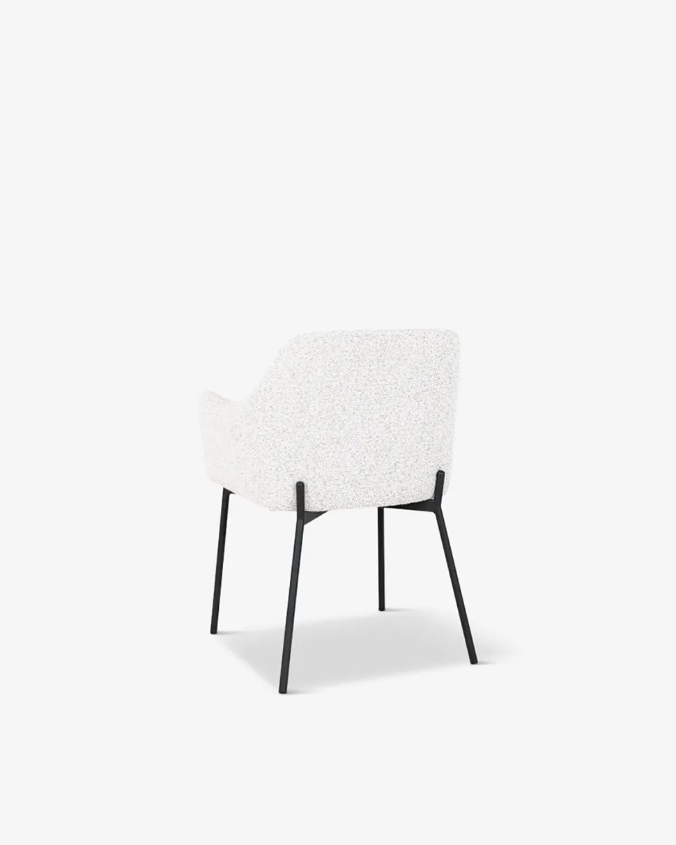 Casablanca spisebordsstol, hvid bouclé