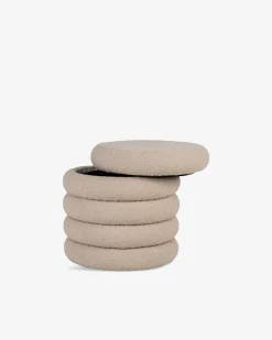 Circle puf m/opbevaring, grå