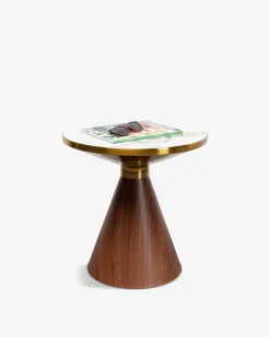 Cono sofabord, hvid keramisk marmor look