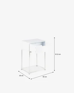 Cube natbord, hvid lak