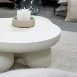 Echo sofabord, milky white