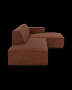 Espada hjørnesofa med chaiselong højre og pufafslutning venstre