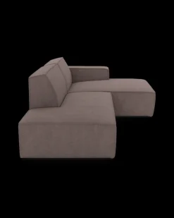 Espada hjørnesofa med chaiselong højre og pufafslutning venstre