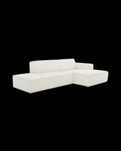 Espada hjørnesofa med chaiselong højre og pufafslutning venstre